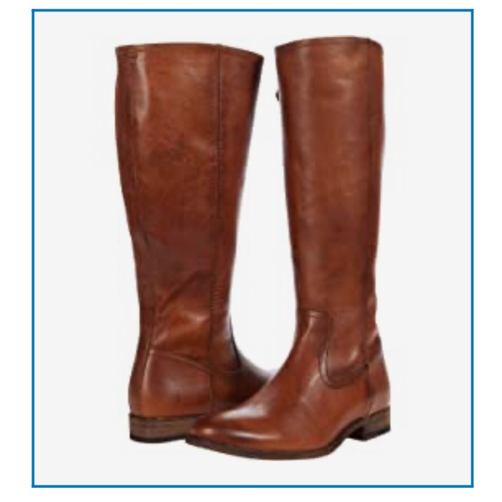Frye Melissa Inside Zip Boots Cognac Sz 10